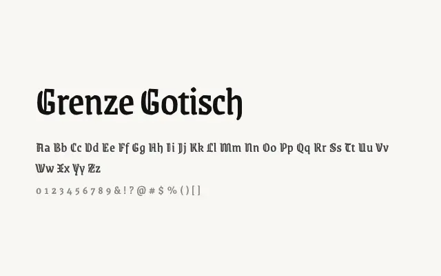 Grenze Gotisch specimen from Google Fonts