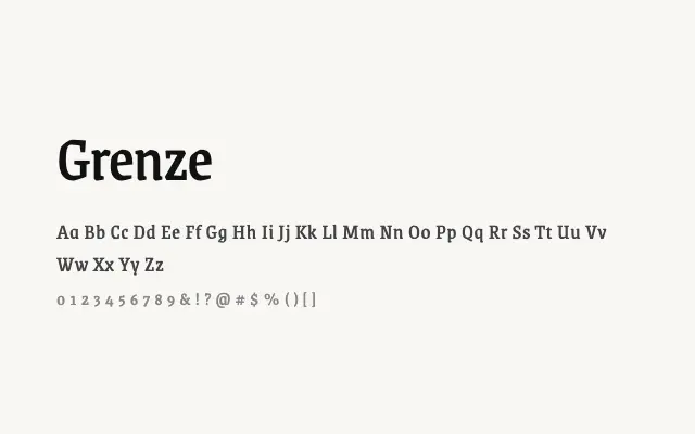 Grenze specimen from Google Fonts