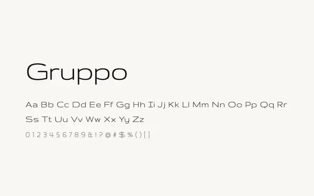 Gruppo specimen from Google Fonts