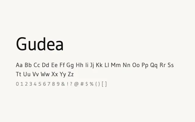 Gudea specimen from Google Fonts