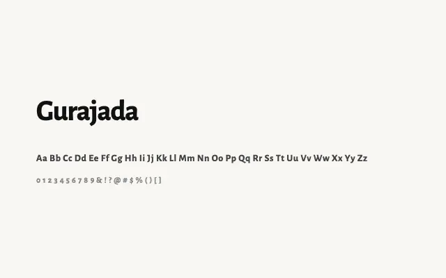 Gurajada specimen from Google Fonts