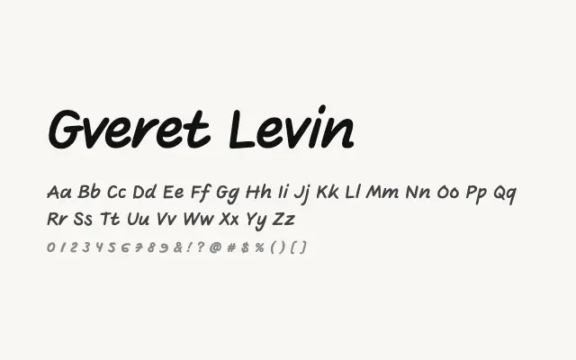 Gveret Levin specimen from Google Fonts