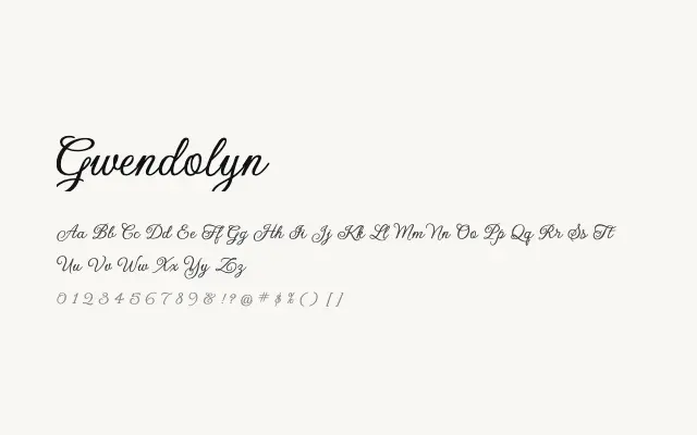 Gwendolyn specimen from Google Fonts