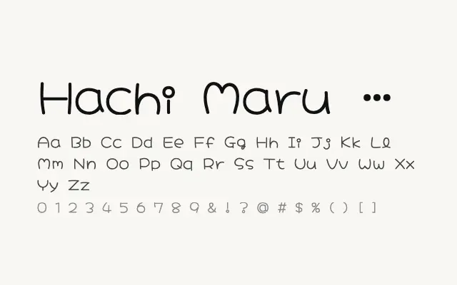 Hachi Maru Pop specimen from Google Fonts