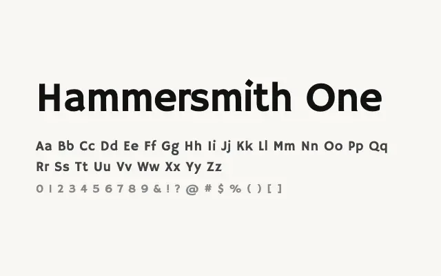 Hammersmith One specimen from Google Fonts
