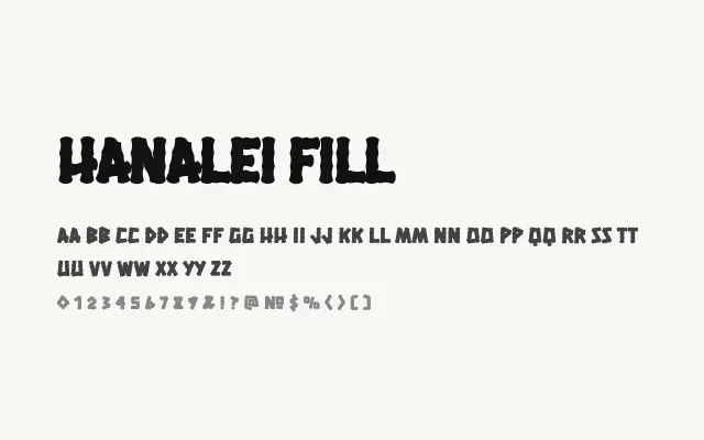 Hanalei Fill specimen from Google Fonts