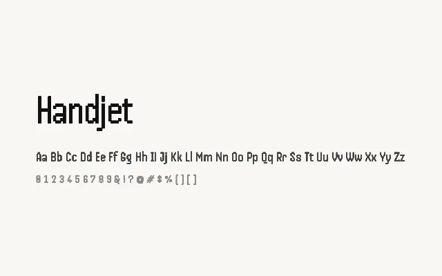 Handjet specimen from Google Fonts