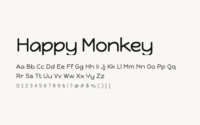 Happy Monkey specimen from Google Fonts