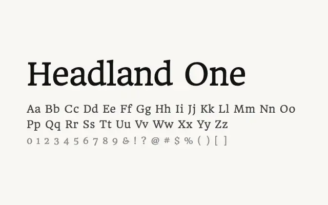 Headland One specimen from Google Fonts