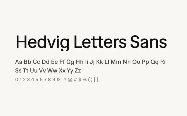Hedvig Letters Sans specimen from Google Fonts