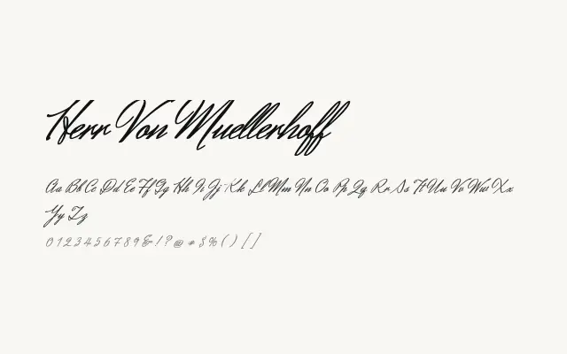 Herr Von Muellerhoff specimen from Google Fonts