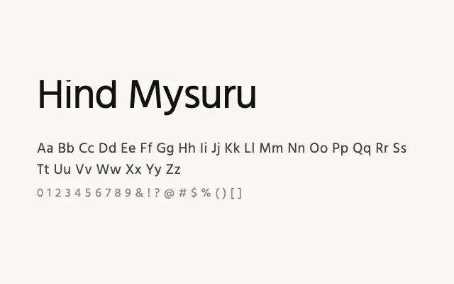 Hind Mysuru specimen from Google Fonts