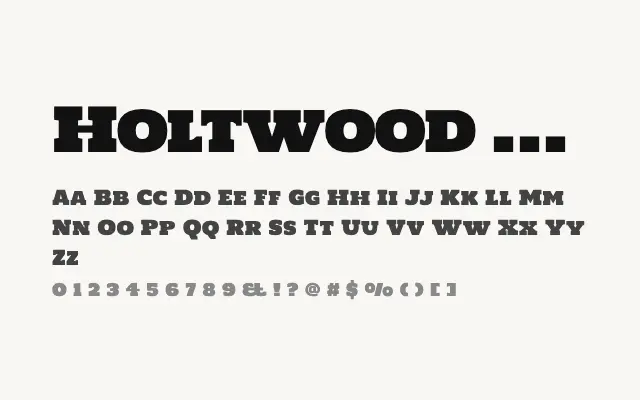 Holtwood One SC specimen from Google Fonts