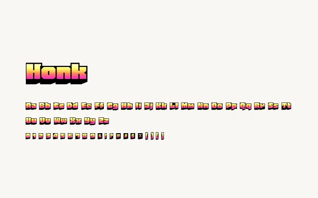 Honk specimen from Google Fonts