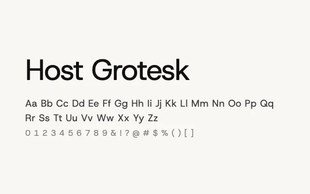 Host Grotesk specimen from Google Fonts