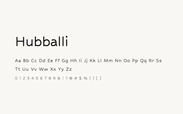 Hubballi specimen from Google Fonts