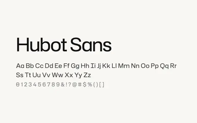 Hubot Sans specimen from Google Fonts