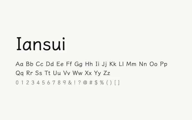 Iansui specimen from Google Fonts