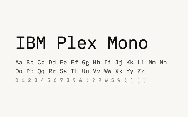IBM Plex Mono specimen from Google Fonts