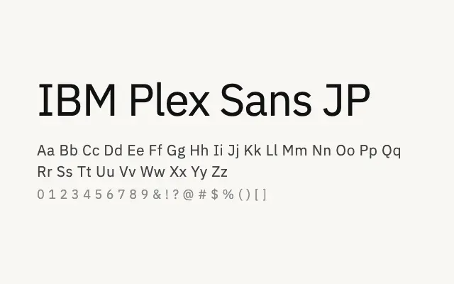 IBM Plex Sans JP specimen from Google Fonts