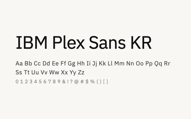 IBM Plex Sans KR specimen from Google Fonts
