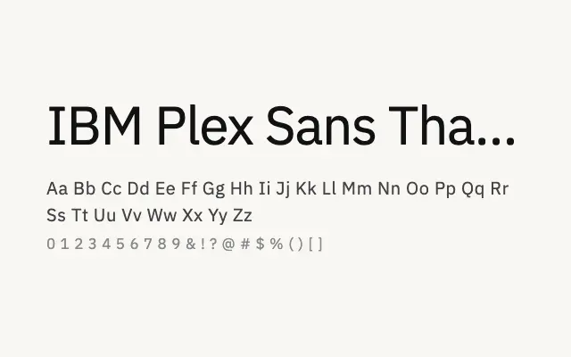 IBM Plex Sans Thai Looped specimen from Google Fonts