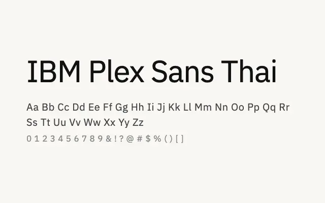 IBM Plex Sans Thai specimen from Google Fonts