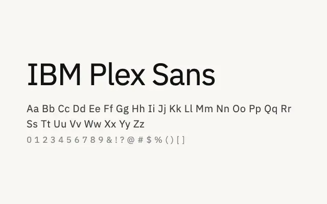 IBM Plex Sans specimen from Google Fonts