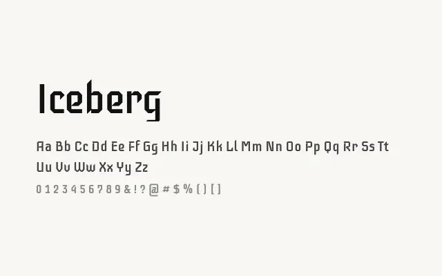 Iceberg specimen from Google Fonts