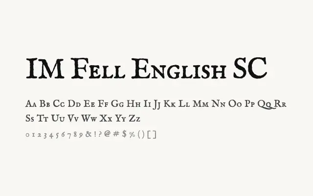 IM Fell English SC specimen from Google Fonts