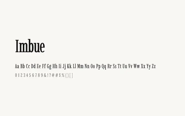 Imbue specimen from Google Fonts