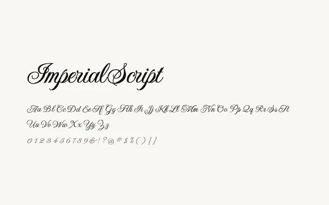 Imperial Script specimen from Google Fonts