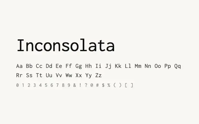 Inconsolata specimen from Google Fonts