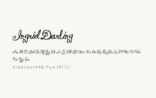 Ingrid Darling specimen from Google Fonts