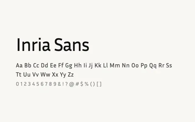 Inria Sans specimen from Google Fonts