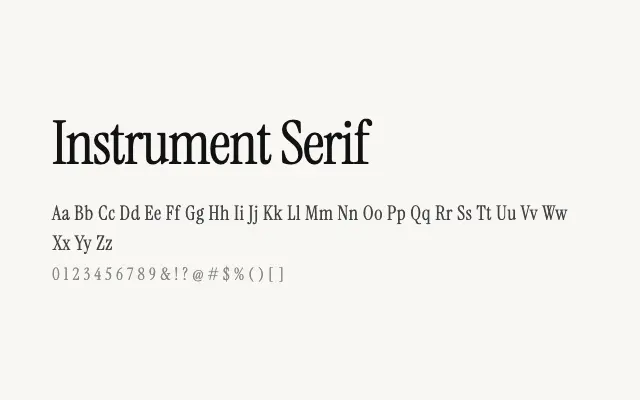 Instrument Serif specimen from Google Fonts