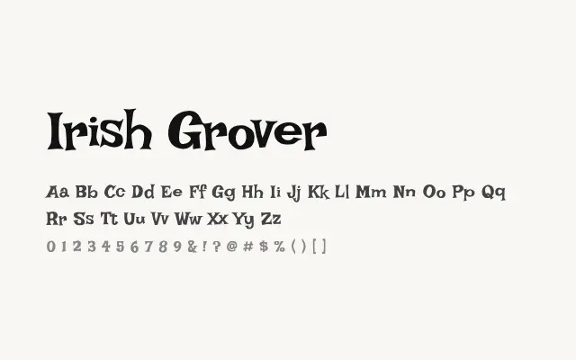 Irish Grover specimen from Google Fonts