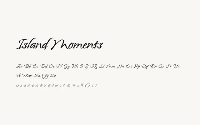 Island Moments specimen from Google Fonts