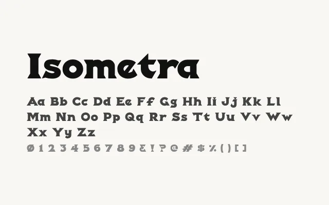 Isometra specimen from Google Fonts