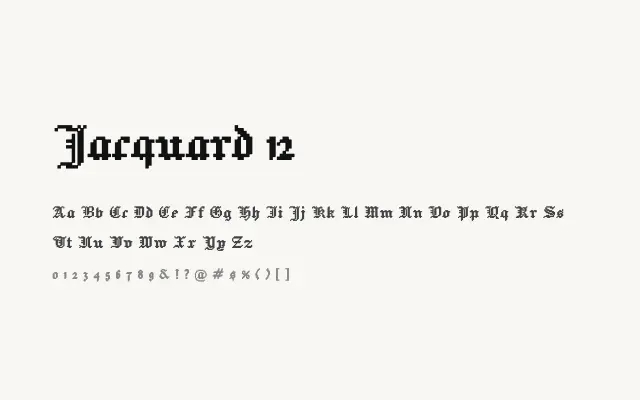 Jacquard 12 specimen from Google Fonts