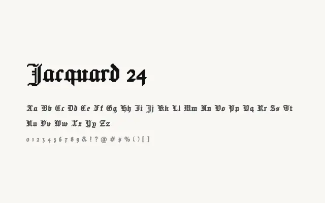 Jacquard 24 specimen from Google Fonts