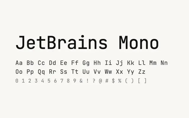 JetBrains Mono specimen from Google Fonts