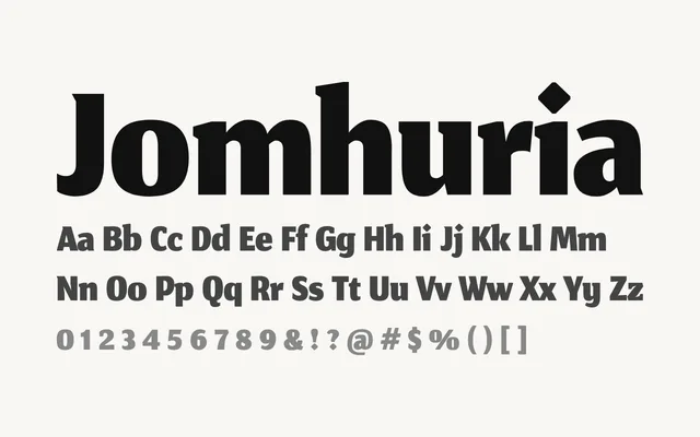Jomhuria specimen from Google Fonts