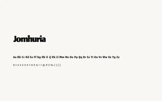 Jomhuria specimen from Google Fonts