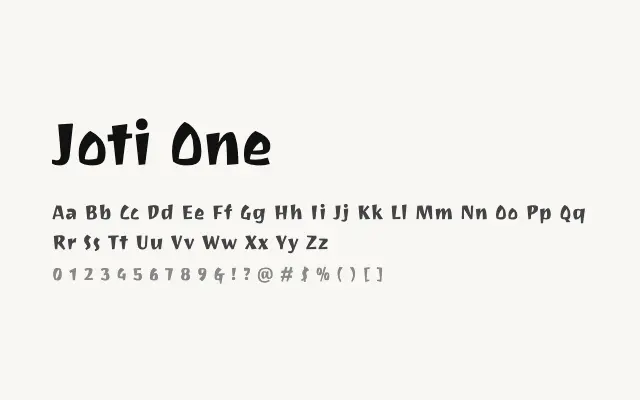 Joti One specimen from Google Fonts