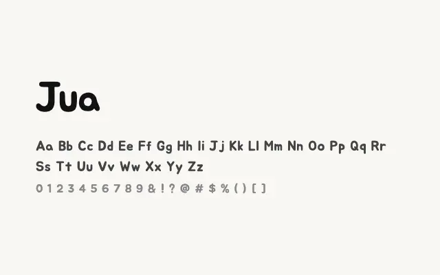 Jua specimen from Google Fonts