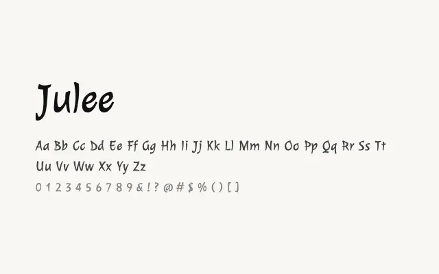 Julee specimen from Google Fonts