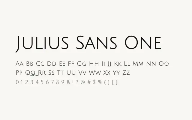 Julius Sans One specimen from Google Fonts
