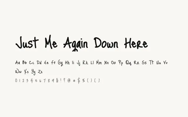Just Me Again Down Here specimen from Google Fonts