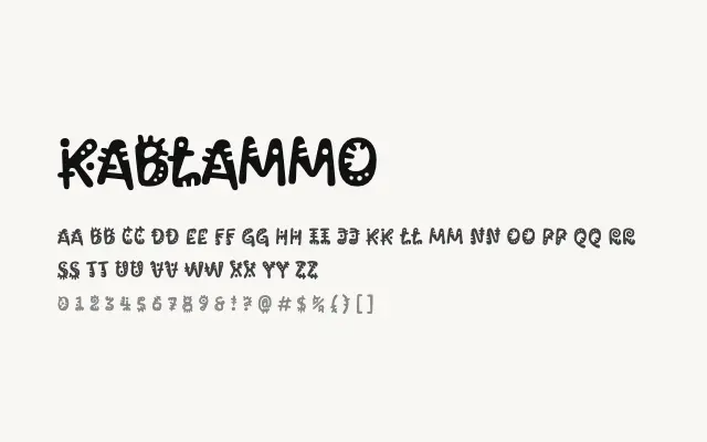 Kablammo specimen from Google Fonts